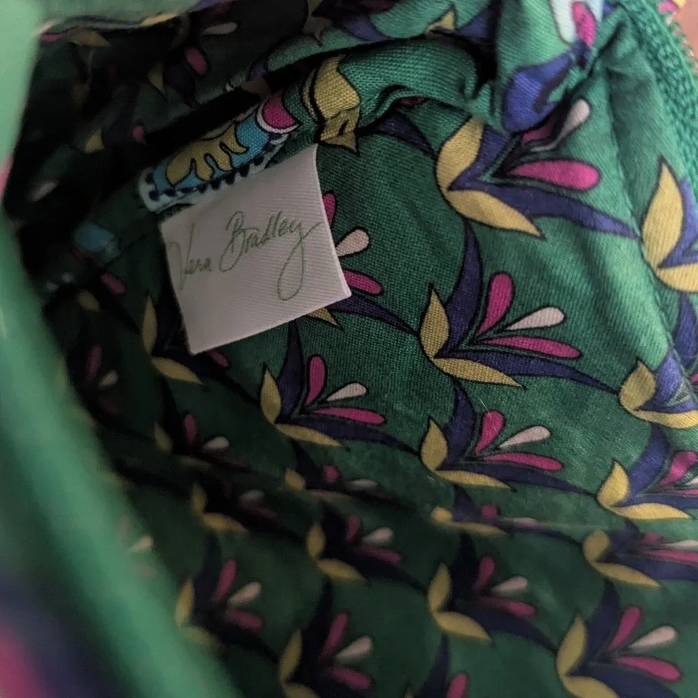 Vera Bradley Retired Emerald Paisley Quilted Cotton Crossbody Bag Green Multi